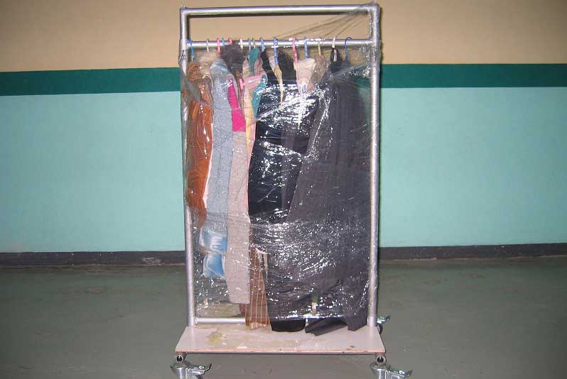 Packing tape and garment rails